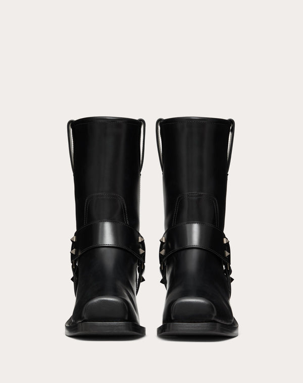 Stivaletto Biker Rockstud In Vitello 40Mm