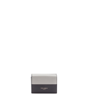 WALLET IN BICOLOUR CALF LEATHER WITH HEAT-PRESSED LOGO