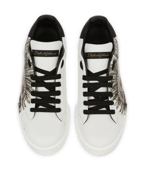 PRINTED CALFSKIN PORTOFINO SNEAKERS