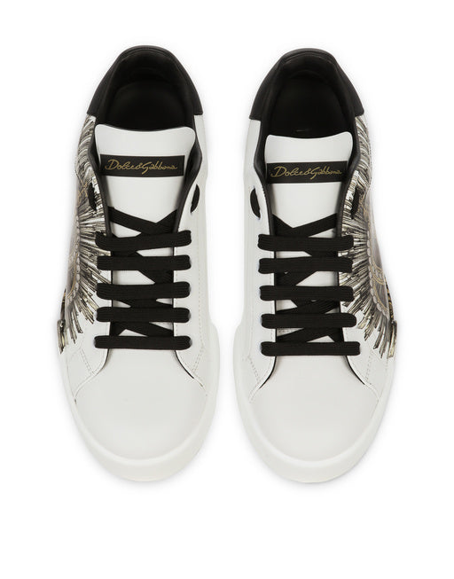 PRINTED CALFSKIN PORTOFINO SNEAKERS