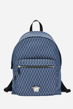 La Medusa Backpack In Jacquard Fabric+Calf Leather
