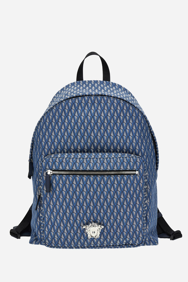 La Medusa Backpack In Jacquard Fabric+Calf Leather