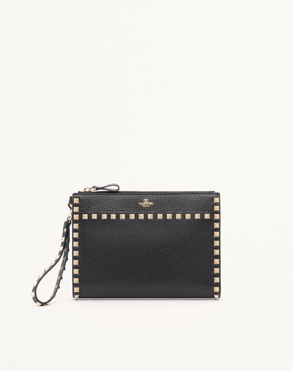 POUCH ROCKSTUD IN VITELLO GRANATO