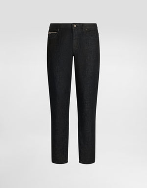 REGULAR-FIT COTTON JEANS WITH TAG
