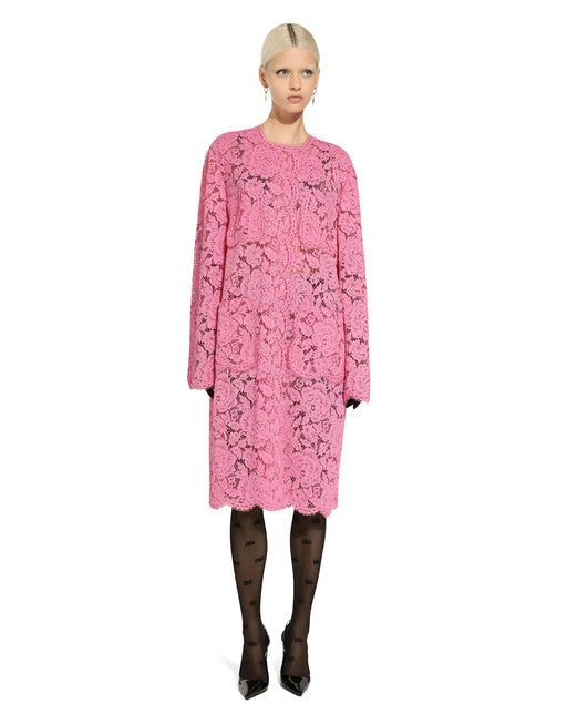 FLORAL CORDONETTO LACE LOGO COAT
