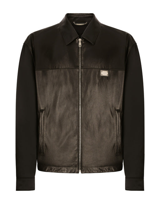 LEATHER AND FABRIC JACKET