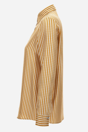 Formal Shirt In Pinstripe Chain On Responsible Silk Twill