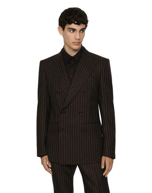 DOUBLE-BREASTED PINSTRIPE WOOL SICILIA-FIT JACKET