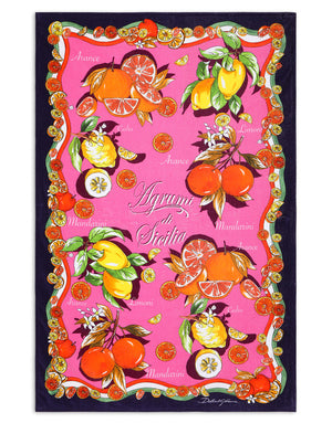 CITRUS-PRINT TERRYCLOTH BEACH TOWEL
