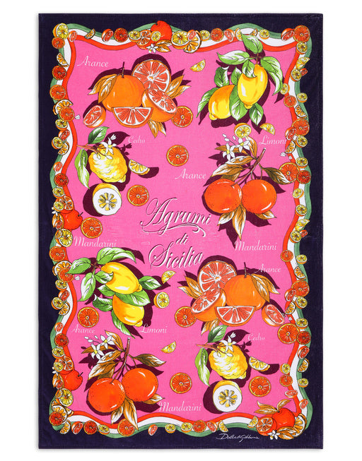 CITRUS-PRINT TERRYCLOTH BEACH TOWEL
