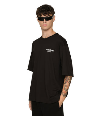 PRINTED COTTON JERSEY T-SHIRT WITH DGVIB3 PATCH