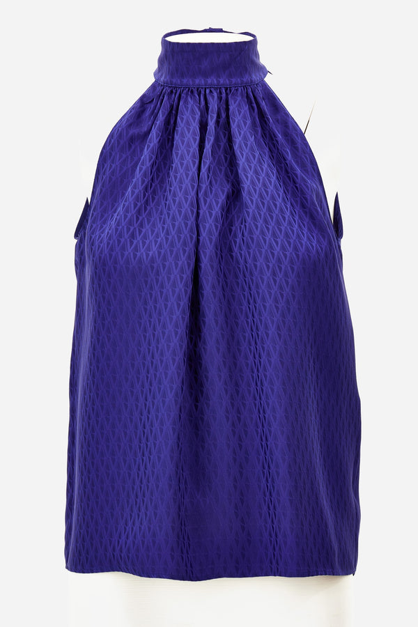Blouse In V Monogram Jacquard Silk Satin