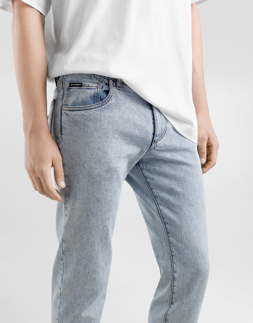 SLIM-FIT STRETCH COTTON JEANS WITH TAG