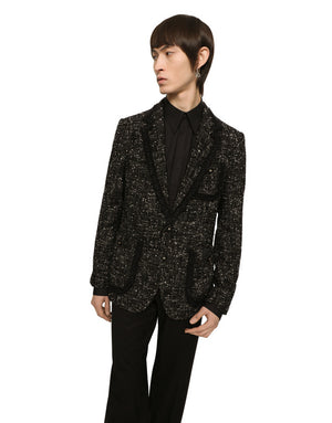ALPACA AND WOOL RUSH-STITCH SINGLE-BREASTED JACKET
