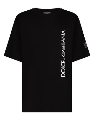 SHORT-SLEEVE T-SHIRT WITH VERTICAL LOGO PRINT