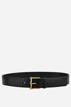 Column Reversible Belt 4 Cm In Embossed Croc Calf Leather