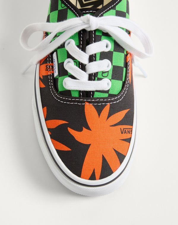 Sneaker Low-Top Valentino Garavani And Vans In Tessuto Con Stampa VLogo Checkerboard E Stampa Tropical Leaves