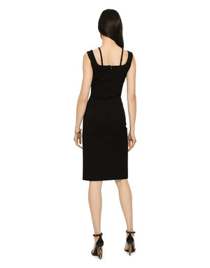 SLEEVELESS JERSEY CALF-LENGTH DRESS