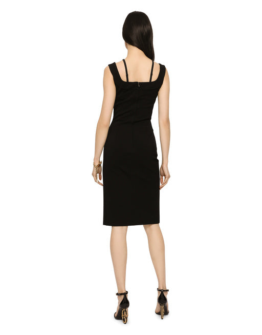 SLEEVELESS JERSEY CALF-LENGTH DRESS