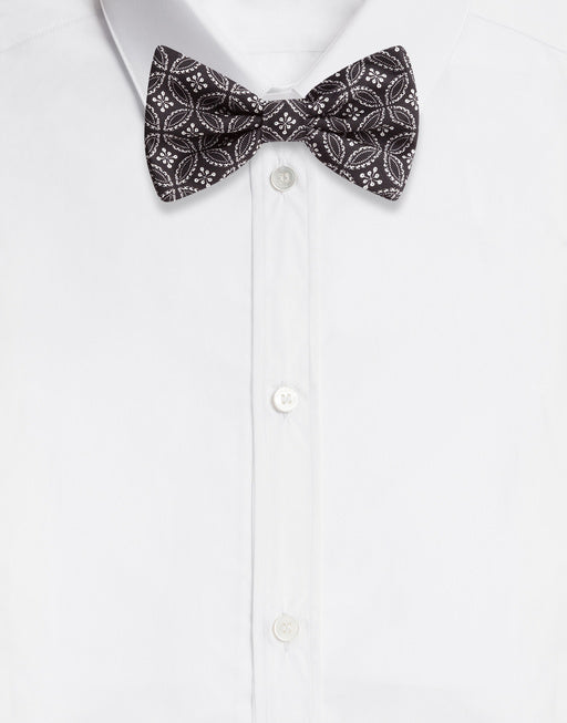 SILK BOW TIE WITH TIE PRINT