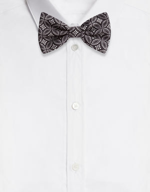 SILK BOW TIE WITH TIE PRINT