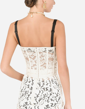 LAMINATED LACE BUSTIER