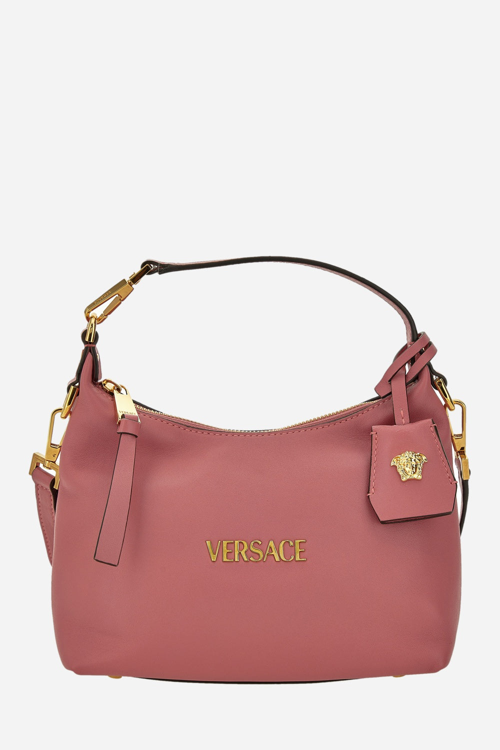 Versace Tag Hobo In Lamb Leather