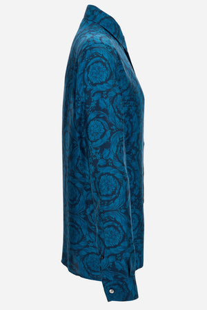 Informal Shirt In Silk Twill Print Barocco 92 Allover