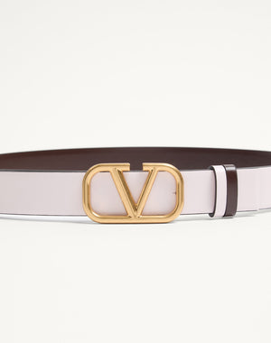 Cintura Reversibile VLogo Signature In Vitello Lucido 30 Mm