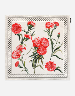 TWILL SCARF WITH YELLOW ROSE PRINT (90 X 90)