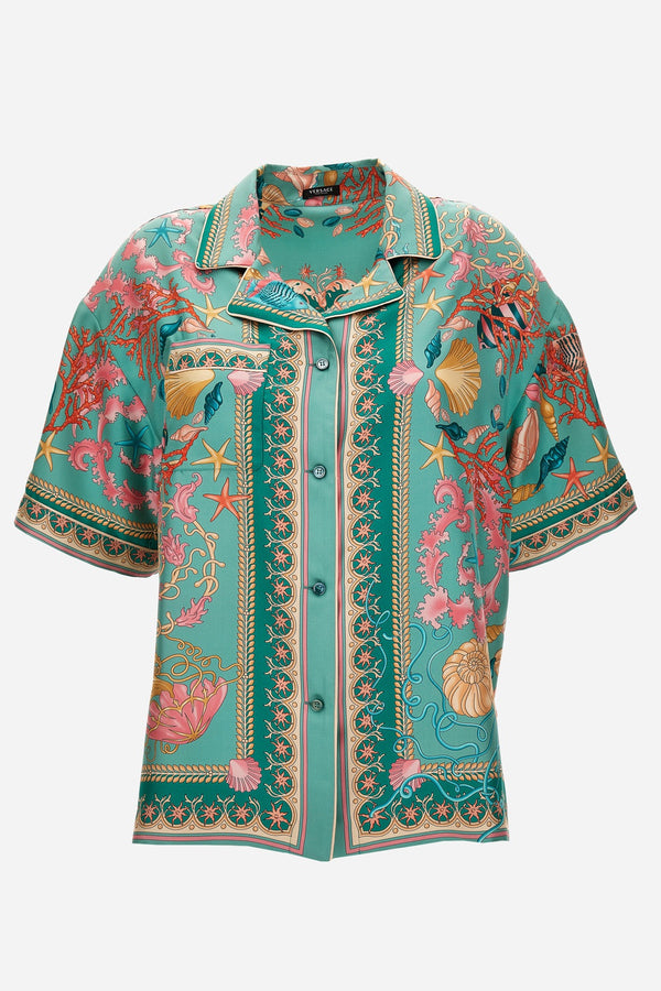 Informal Shirt In Underwater Barocco Foulard On Silk Twill