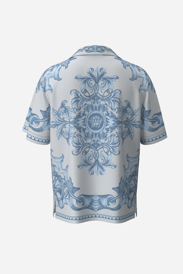 Informal Shirt In Silk Twill Architectural Barocco Print