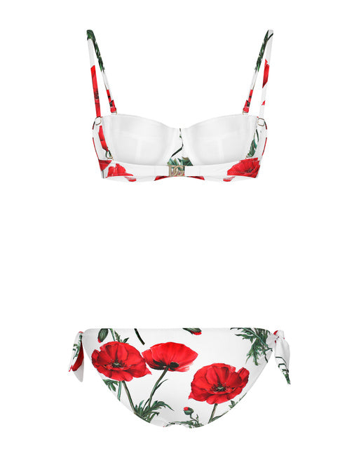 POPPY-PRINT BALCONETTE BIKINI
