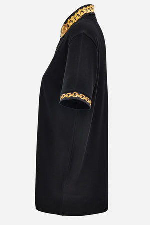 Polo In Piquet Fabric-Chain Print