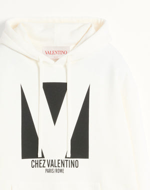 Felpa In Cotone Con Cappuccio E Stampa Chez Valentino