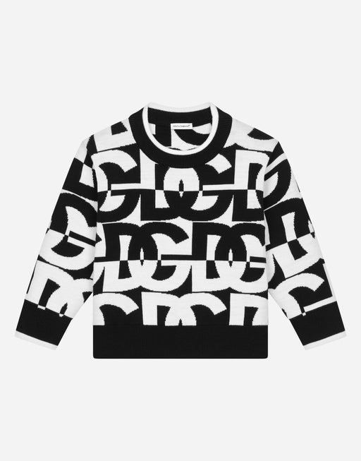 ROUND-NECK SWEATER WITH JACQUARD DG LOGO