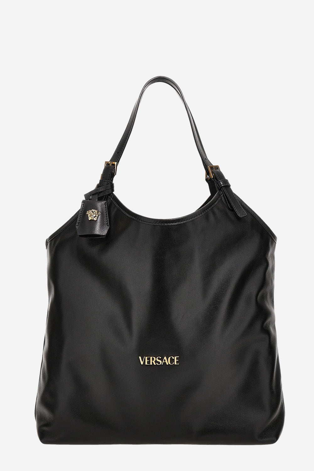 Versace Tag Tote In Calf Leather