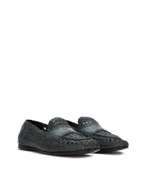 PERSIA WOVEN CALFSKIN SLIPPERS