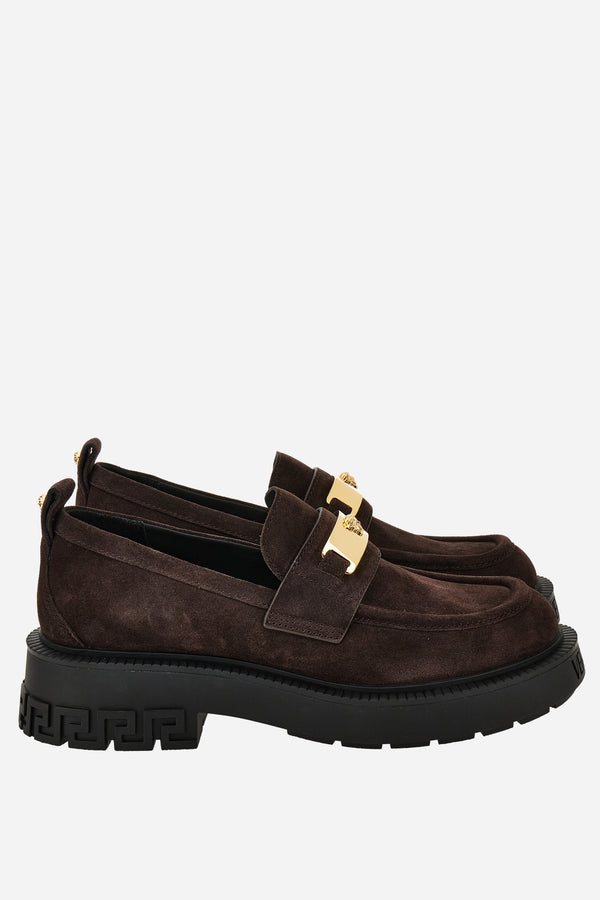 Versace Tank Loafer In Suede-Enamel Hw