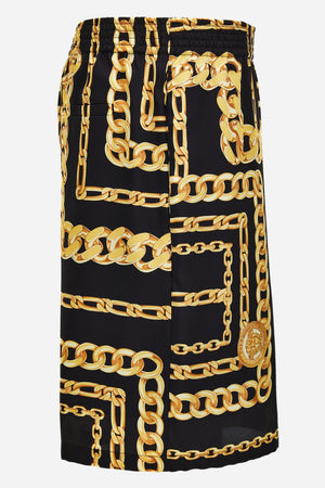 Shorts In Twill Poly  Medusa Chain Print Allover