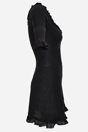 Knit Dress In Micro Cable Wool Blend