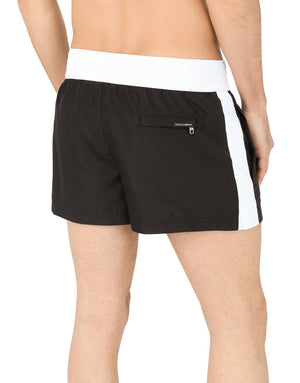 TWO-TONE SHORT SWIM TRUNKS WITH DG PATCH
