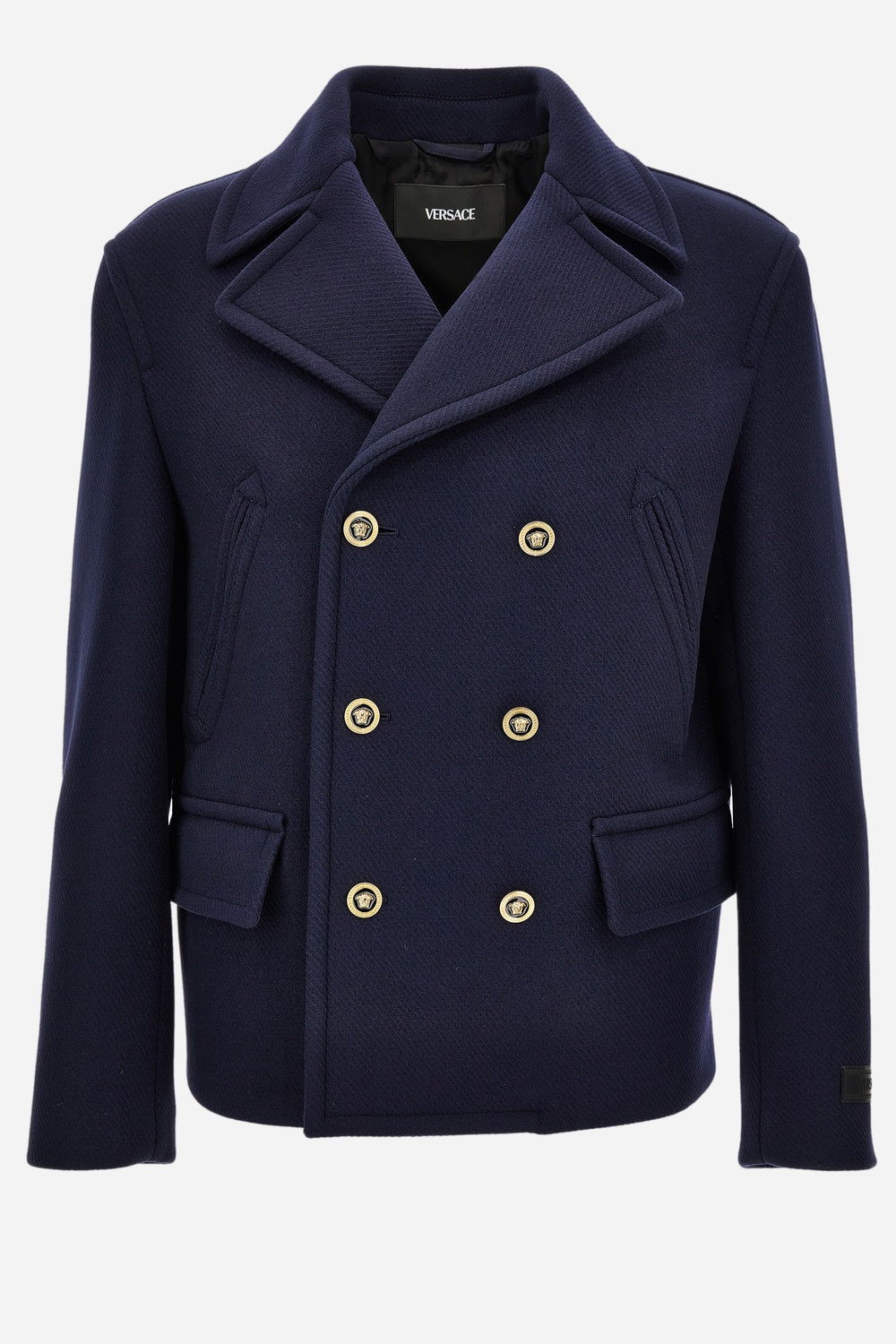 Coat In Wool Armoured Cloth Fabric