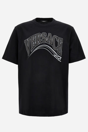T-Shirt In Print+Studs Greek Varsity Logo