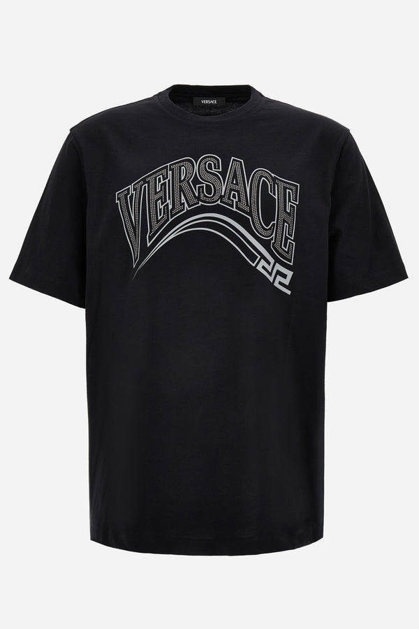 T-Shirt In Print+Studs Greek Varsity Logo