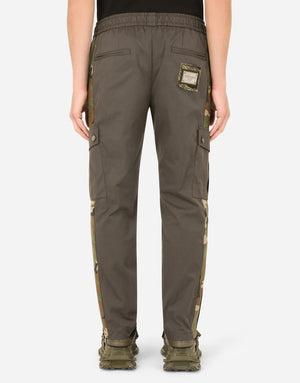 COTTON JOGGING PANTS WITH CAMOUFLAGE BANDS