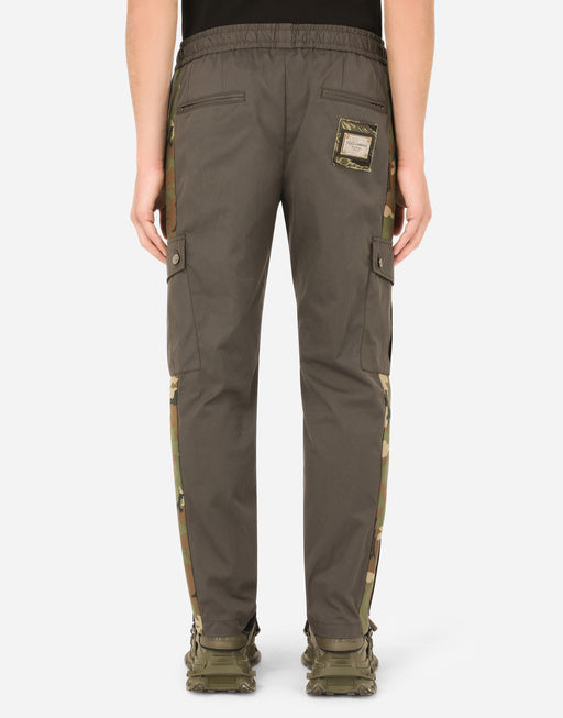 COTTON JOGGING PANTS WITH CAMOUFLAGE BANDS