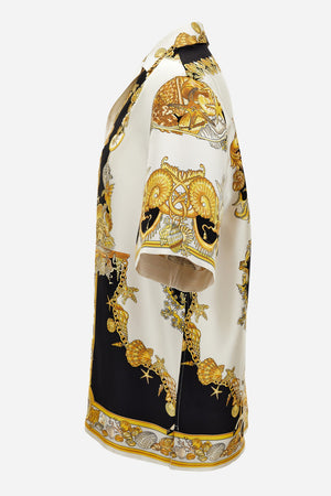 Informal Shirt In Silk Twill  Coral Theatre Print
