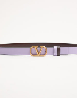 Cintura Reversibile VLogo Signature In Vitello Lucido 20 Mm