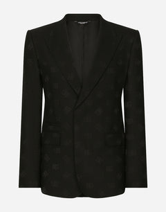 SINGLE-BREASTED WOOL SICILIA-FIT JACKET WITH JACQUARD DG DETAILING